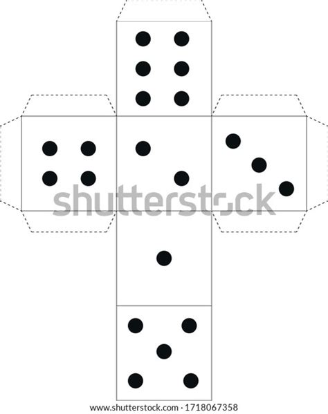 Paper Dice Template Vector Board Game Stock Vector Royalty Free