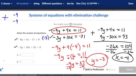 Systems Of Equations With Elimination Challenge Youtube