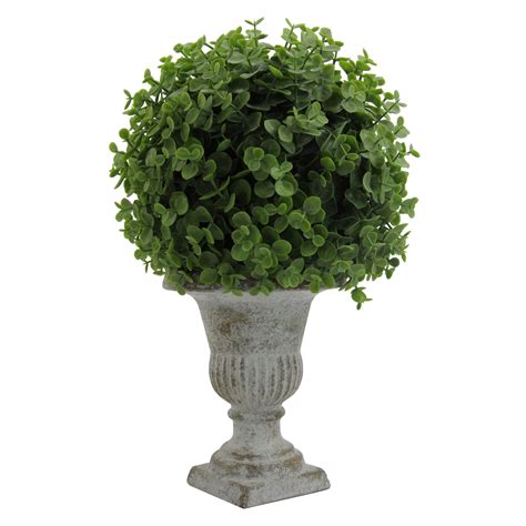 Admired By Nature 13 Tall Artificial Desktop Potted Eucalyptus Ball