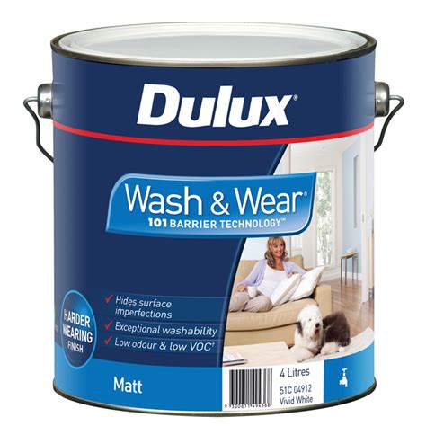 Dulux Wash And Wear 101 2l Matt Vivid White Interior Paint In 1400413