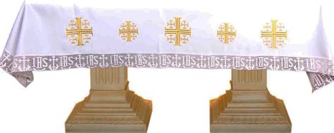 Communion Table Cloth With Jerusalem Crosses Brabanderes