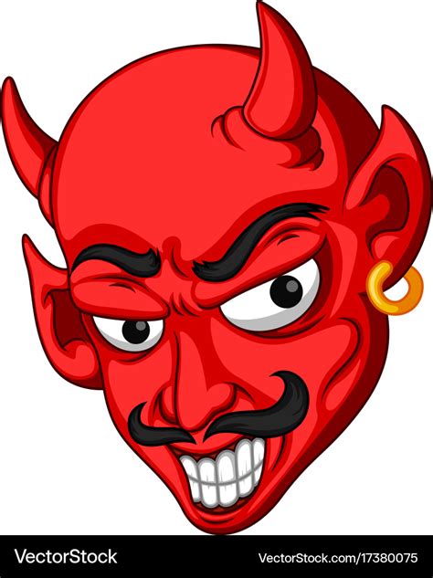 Red Devil Head Cartoon Royalty Free Vector Image