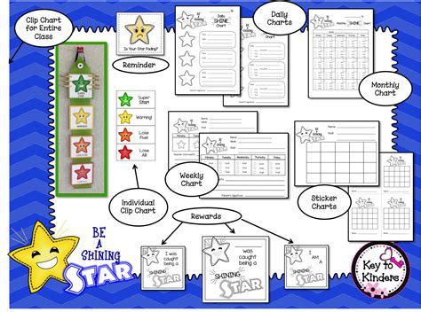 Shining Star Behavior Charts Calendars And By Key To Kinders