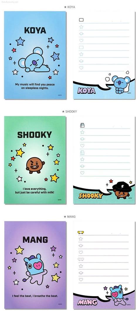 Bt21 Checklist Memo Pad Bts Notepads K Pop Memo Pad Etsy In