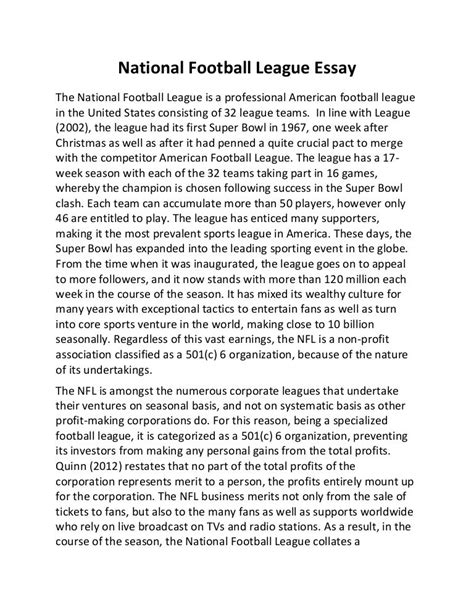 National Football League Essay