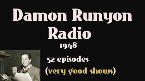 Damon Runyon Radio 1948 Ep02 Little Miss Marker Youtube