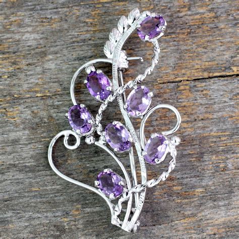 Sterling Amethyst Brooch Munimoro Gob Pe