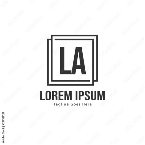 Initial LA Logo Template With Modern Frame Minimalist LA Letter Logo