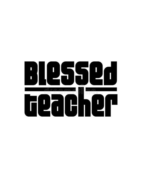 Blessed Teacherhand Drawn Typography Poster Design Stock Illustration