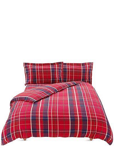 Brushed Cotton Tartan Checked Bedding Set Marks And Spencer London