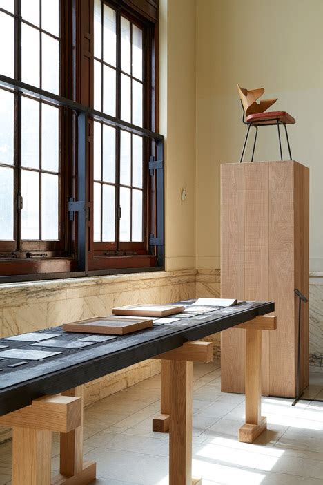 Robin Days Works In Wood Displayed On Assembles Forest Of Columns