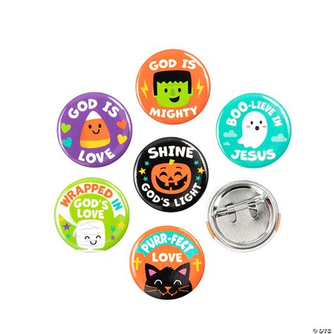 Bulk 48 Pc Mini Religious Halloween Buttons Oriental Trading