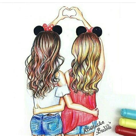 Pin By Marida Do Jeon On •bffs• Bff Drawings Girl Drawing Pictures Best Friend Drawings