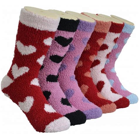 180 Units Of Womens Fluffy Cozy Socks With Heart Design Womens Fuzzy Socks At