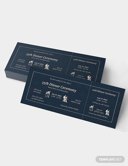 Dinner Dance Ticket Template Free Printable Templates