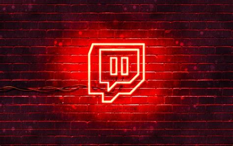 Download Wallpapers Twitch Red Logo 4k Red Brickwall Twitch Logo