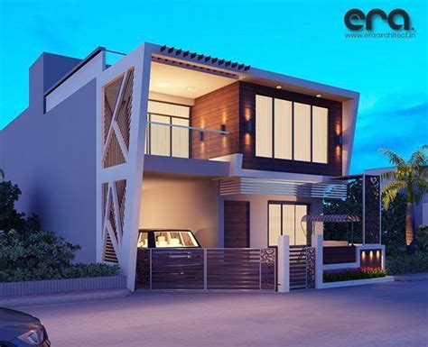 3d View Of Bungalow Design In India Exterior Gharpedia Duplex