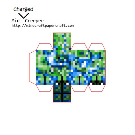 Papercraft Mini Charged Creeper Minecraft Crafts Paper Crafts