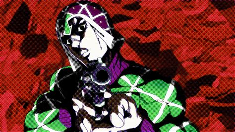 Jojo Guido Mista Gun Pointing With Red Background Hd Anime Wallpapers
