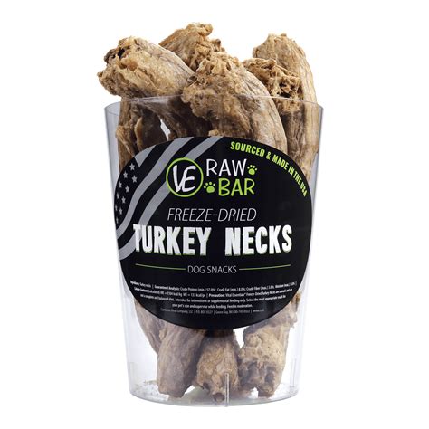 The food should be a mixture of bones and meat as a balance. VE RAW BAR Freeze-Dried Turkey Necks | Vital Essentials