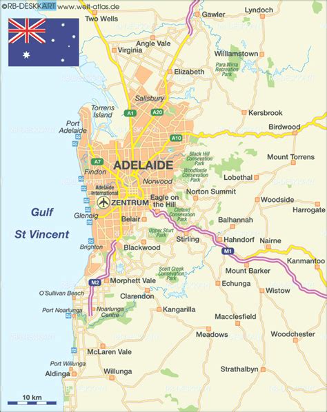 Map Of Adelaide Region Australia Map In The Atlas Of The World