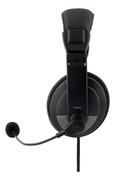 DELTACO kuulokemikrofoni, äänenvoim. säädin, 4-napainen 3,5mm, musta | DELTACO-HL-50 | Data-Systems