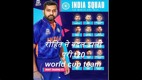 India Squad T20 World Cup 2022 Team India Squad For T20 World Cup