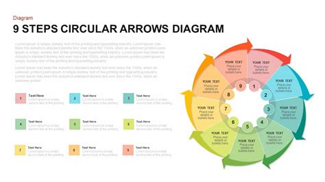 9 Steps Circular Thin Arrows Powerpoint Diagram Slidemodel Bank2home Com