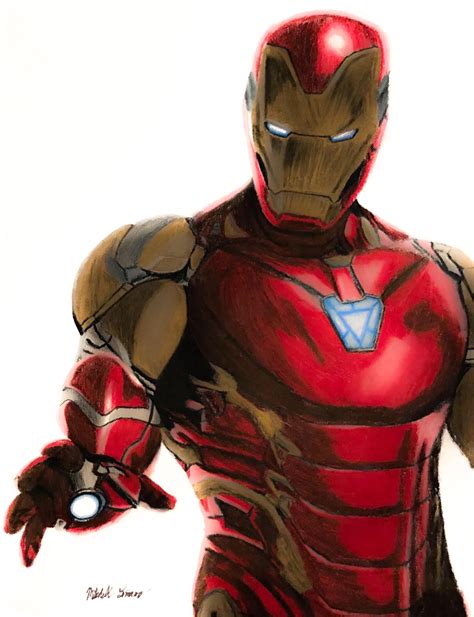 In The Hype For Endgame I Did A Colored Pencil Drawing Of Iron Mans
