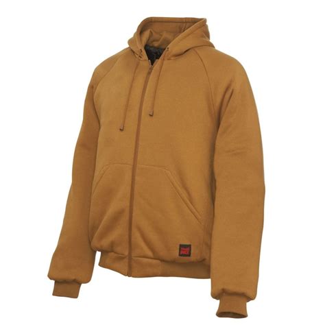 Tough Duck Hooded Jersey Bomber Brown Large The Home Depot Canada
