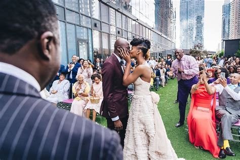 Antia And Garys Contemporary Terrace Wedding In New York City