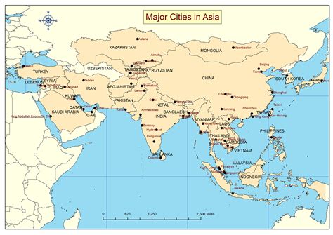 Asia Major Cities Map Coalizaouenf