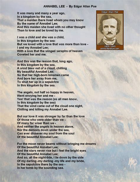 My Favorite Poem Annabel Lee By Edgar Allan Poe