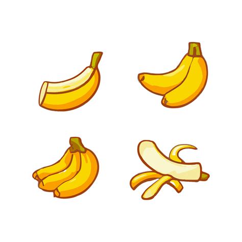Banana Flat Design Fruit Icon Banana Icon Set Vector 15923648 Vector
