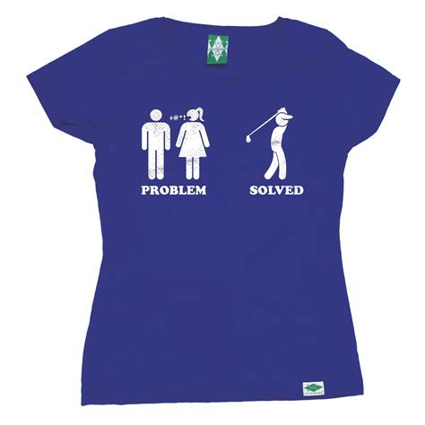 Problem Solved Golfer Womens T Shirt Joke Golf Golfing Funny Mothers