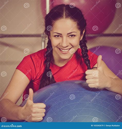 Sportswoman Showing Thumbs Up Stock Image Image Of Healthy Athletic