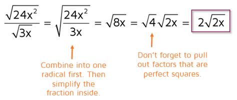Dividing Radicals Kates Math Lessons