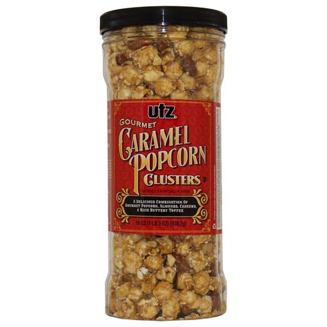 Utz Gourmet Caramel Popcorn Clusters 19 Oz Barrel