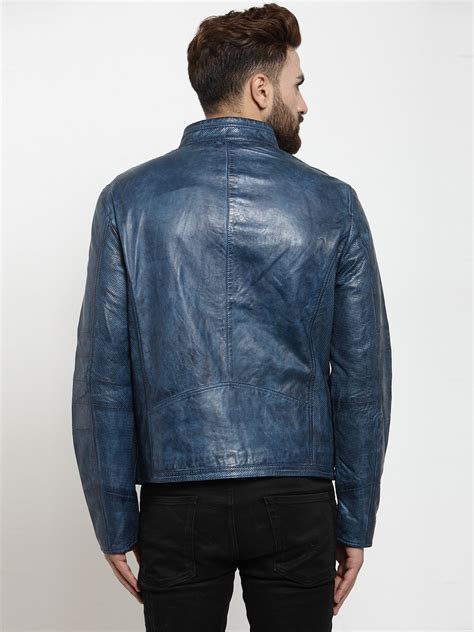 men s blue 100 genuine leather jacket nycjackets
