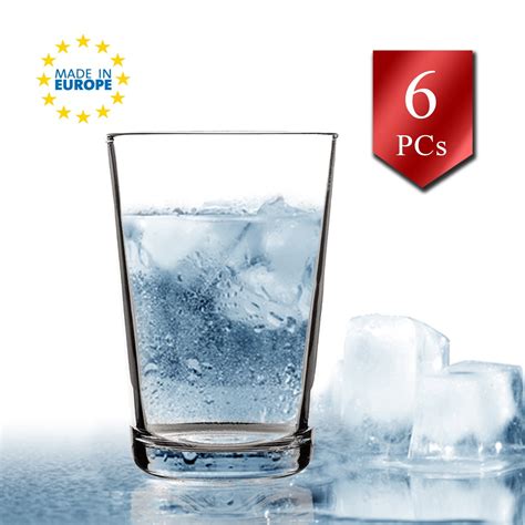 Water Drinking Glasses Set Of 6 Durable Design Glasses Tumbler Water And Juice Glassware 7 Oz
