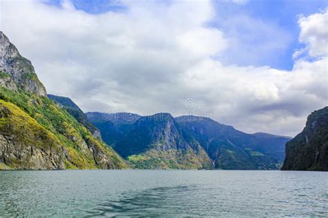 Norwegian Beautiful Mountain And Fjord Landscape Aurlandsfjord