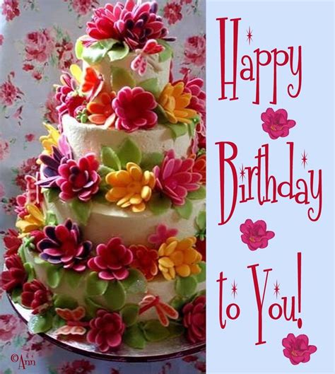 23 Delectable Floral Cakes Happy Birthday Cake Happy Birthday