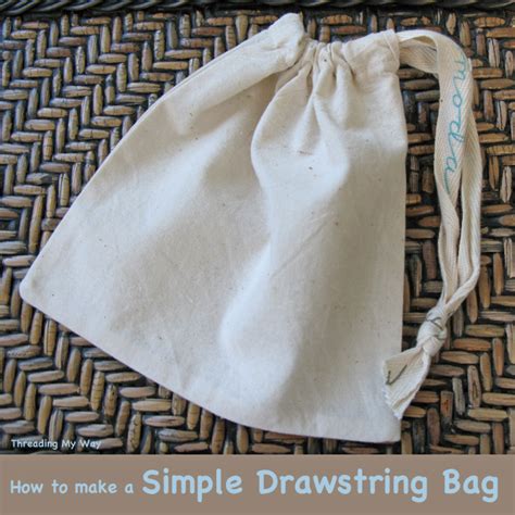 Threading My Way Simple Calico Drawstring Bag ~ Tutorial