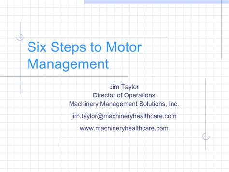 Pdf Six Steps To Motor Management Webcast Dokumentips
