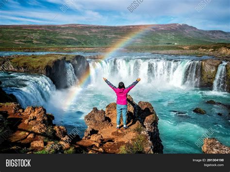 Godafoss Waterfall Image And Photo Free Trial Bigstock