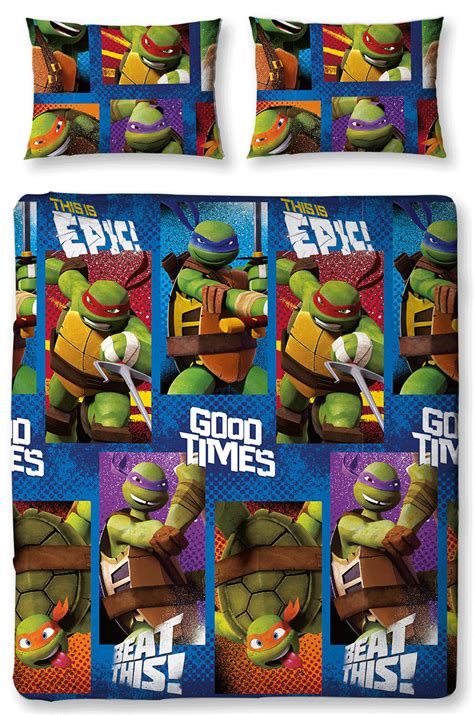 Teenage Mutant Ninja Turtles Dudes Double Duvet Quilt Cover Kids