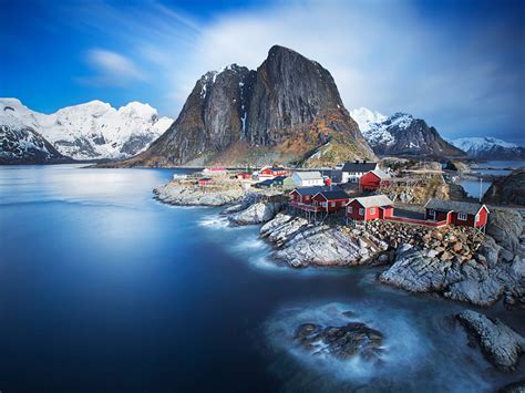 Norvège îles Lofoten Montagne Haute Qualité Hd Fond Décran Aperçu