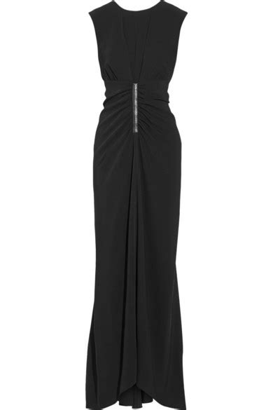 Reed Krakoff Leather Trimmed Stretch Crepe Gown NET A PORTER COM