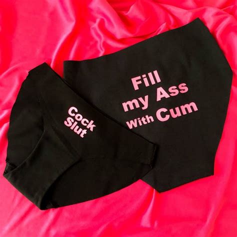 Cock Slut Fill My Ass With Cum Custom Panties Costumized Etsy