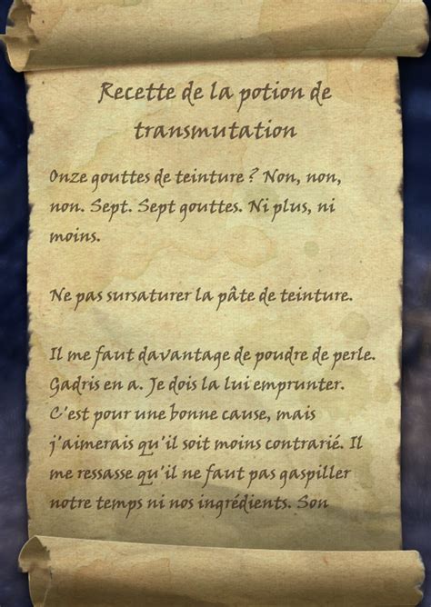 Recette De La Potion De Transmutation Wiki The Elder Scrolls Fandom